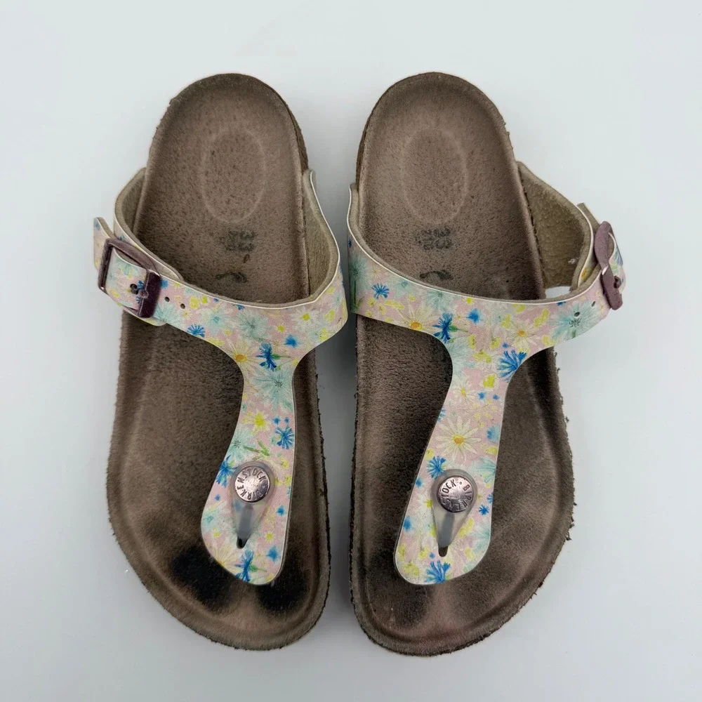 Birkenstock Gizeh Thong Sandals Youth Kids Girls EU 33/US 2 Floral Light Rose